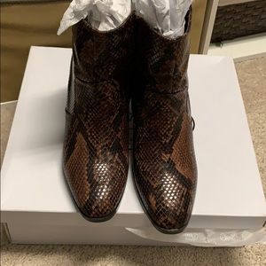 Snake print ankle boot